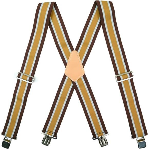 MELOTOUGH Men's Suspenders Fully Elastic 2 inch Wide X back Heavy Duty Work - Picture 6 of 7